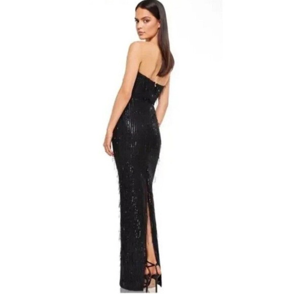 NWT Nookie Karma Strapless Black Sequin Gown XS - Picture 2 of 7